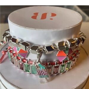 Stylish Silver and Pink Bracelet Set-SOLD